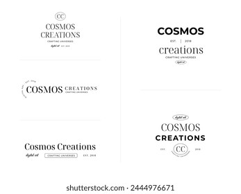 Conjunto de Plantilla de logotipo de tipografía minimalista y estética para empresas y negocios de belleza