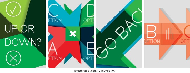 Set of minimal arrow posters. Vector illustration For Wallpaper, Banner, Background, Card, Book Illustration, landing page