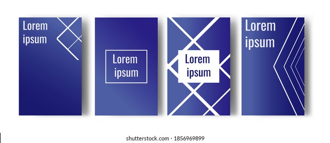 Set of minimal blue cover design.