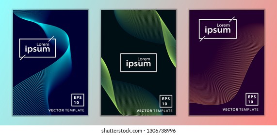 Set of minimal business brochures cover design