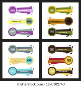 Set of minimal covers design. Colorful halftone gradients. Future geometric patterns. Eps10 vector.