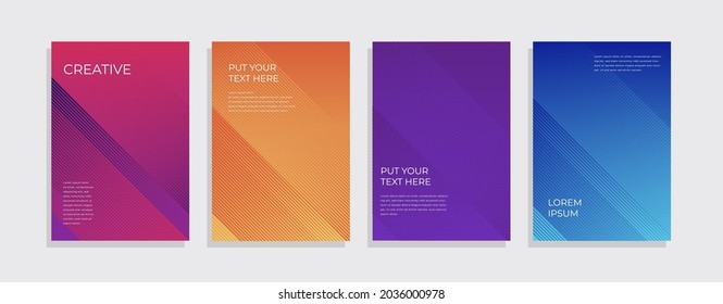 Set of minimal covers design. Colorful gradient vector background. Modern template design for cover or web
 - Shutterstock ID 2036000978