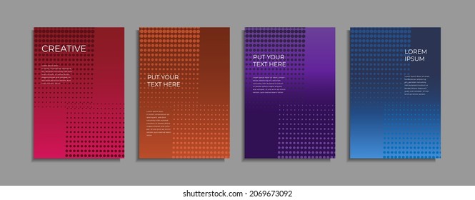 Set of minimal covers design. Colorful gradient vector background. Modern template design for cover or web