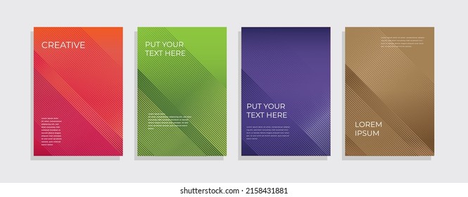 Set of minimal covers design. Colorful gradient vector background. Modern template design for cover or web