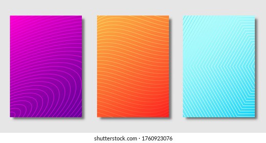 Set of Minimal covers design, Modern template with gradient background, Future geometric Pattern of covers template set, Vector illustration