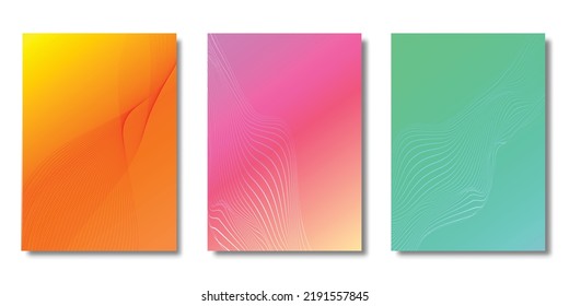 Set of Minimal covers design, Modern template with gradient background, Future geometric Pattern of covers template set, Vector illustration