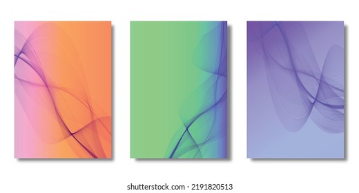 Set of Minimal covers design, Modern template with gradient background, Future geometric Pattern of covers template set, Vector illustration