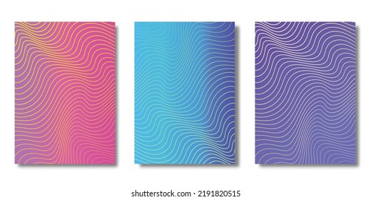 Set of Minimal covers design, Modern template with gradient background, Future geometric Pattern of covers template set, Vector illustration