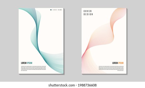 Set Minimal Creative Wave Element Cover Design. Good For Poster, Banner, Flyer Or Brochure.