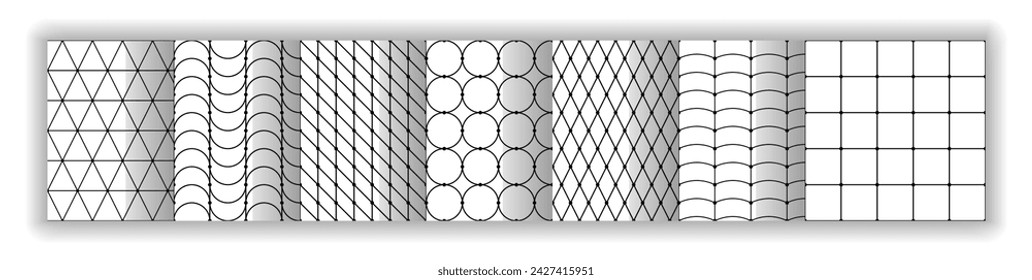Set of minimal drawing. Geometric line and shape design. Simple geometric seamless pattern. Vector