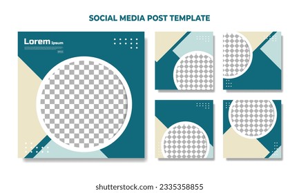 Set of minimal editable banner templates. Modern flat color with geometric shapes. Suitable for social media posts and web internet advertising. Vector illustration eps 10.