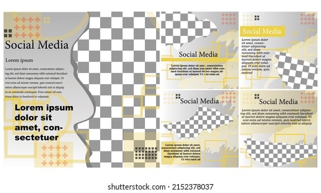 Conjunto de plantillas de banner cuadradas mínimas modificables. con gradaciones de color adecuadas para publicaciones en medios sociales y anuncios en internet. Ilustración del vector