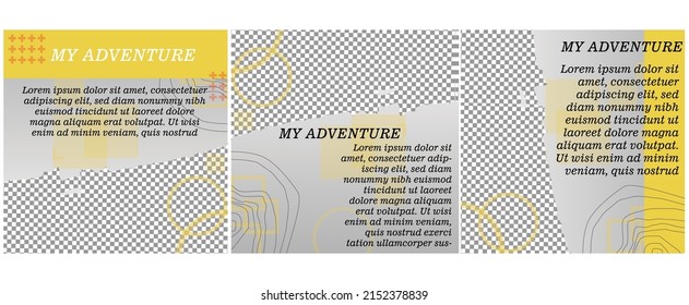 Set of minimal editable square banner templates. with color gradations suitable for social media posts and web internet ads. Vector illustration