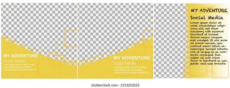 Set of minimal editable square banner templates. with color gradations suitable for social media posts and web internet ads. Vector illustration