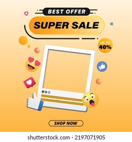 Set of minimal editable square banner templates. Background color varies. Suitable for social media posting and web internet advertising. Vector illustration with extensive marketing