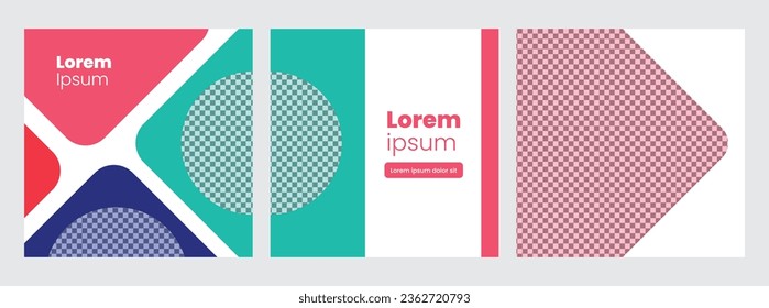 Set von minimalen bearbeitbaren quadratischen Bannervorlagen. Geeignet für Social-Media-Beiträge und Web-Werbung.