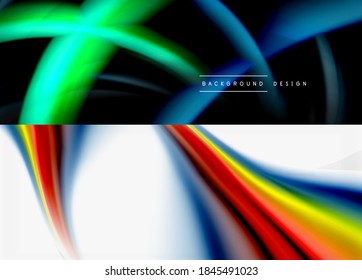 Set of minimal geometric abstract backgrounds. Vector illustrations for covers, banners, flyers and posters and other