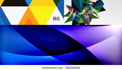 Set von minimalen geometrischen abstrakten Hintergründen. Vektorgrafiken für Deckeln, Banner, Flyer und Plakate und andere