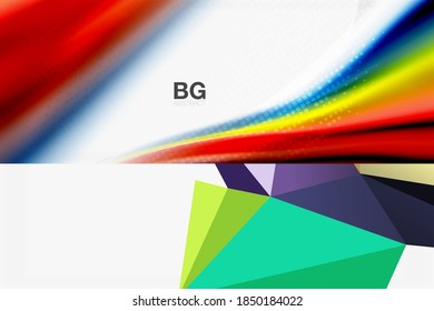 Set of minimal geometric abstract backgrounds. Vector illustrations for covers, banners, flyers and posters and other