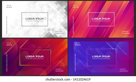 Set of minimal geometric background. Dynamic shapes composition can be used in cover design, book design, poster, cd cover, flyer, brochure, website backgrounds or advertising