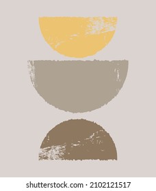 Un conjunto de fondos geométricos mínimos. Diseño para afiches, decoraciones de paredes, cubiertas. Composición abstracta al estilo boho.