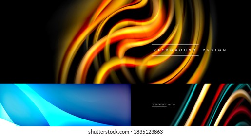 Set of minimal geometric backgrounds. Vector illustrations for covers, banners, flyers and posters and other