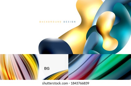 Set of minimal geometric backgrounds. Vector illustrations for covers, banners, flyers and posters and other