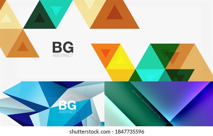 Set of minimal geometric backgrounds. Vector illustrations for covers, banners, flyers and posters and other