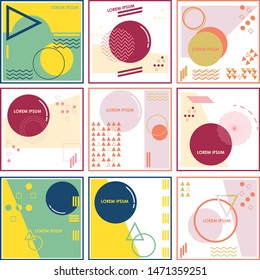 Set of minimal geometric and memphis design