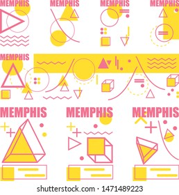 Set of minimal geometric and memphis design