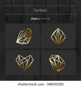 Conjunto de formas geométricas mínimas monocromáticas. Iconos y logotipos hipster de moda. Religión, filosofía, espiritualidad, colección de símbolos de ocultismo. Firmas comerciales, etiquetas, insignias, marcos y bordes