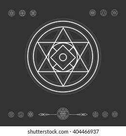 Set of minimal geometric shapes. Occultism symbols collection, sacred geometry. 