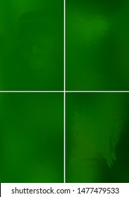 Set minimal green covers design A4. Background abstract vector patterns. Colorful smooth gradients. Templates for brochures, flyers, presentations, leaflet, magazine