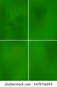 Set minimal green covers design A4. Background abstract vector patterns. Colorful smooth gradients. Templates for brochures, flyers, presentations, leaflet, magazine