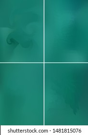 Set minimal green covers design A4. Background abstract vector patterns. Colorful smooth gradients. Templates for brochures, flyers, presentations, leaflet, magazine
