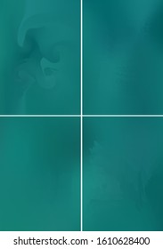 Set minimal green covers design A4. Background abstract vector patterns. Colorful smooth gradients. Templates for brochures, flyers, presentations, leaflet, magazine