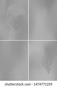 Set minimal grey covers design A4. Background abstract vector patterns. Colorful smooth gradients. Templates for brochures, flyers, presentations, leaflet, magazine