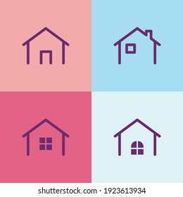 Set von minimalem Haussymbol, Vektorgrafik.