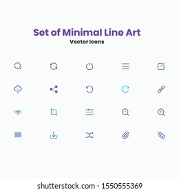 Set of Minimal Line Art Vector Icons