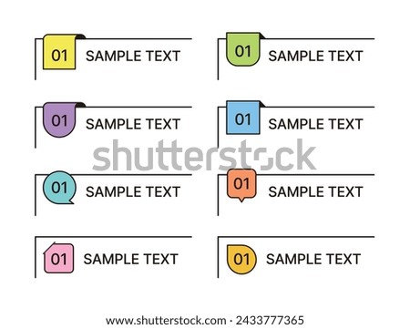 Set of minimal line banners, labels, ribbons, emblems, frames, tags, points, speech bubbles and arrows decorative icons. It is used as a design template source for business, events, etc.