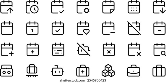 A set of minimal line icons 