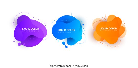Set of minimal liquid gradient splashes. Vector design for covers, greeting card, poster or flyers.
