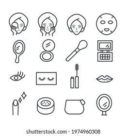 Set Minimal Makeup Icon Beauty Stylist Stock Vector (Royalty Free ...