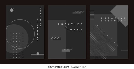 Conjunto de mínimo vector de afiches de diseño de Memphis