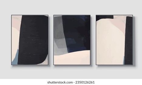 Set mit minimalen, modernen geometrischen Design-Plakaten, Vektorvorlagen mit primitiven Formelementen, modernster Hipster-Stil