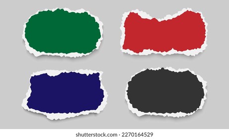 Set Of Minimal Paper Ripped Design Template