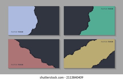 Satz von minimalen Papierfalten-Blatt-Rahmen-Design auf dunklem Hintergrund