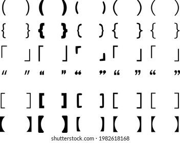 A set of minimal parenthesis icons