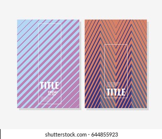 Set of Minimal poster design. Geometric halftone gradient.