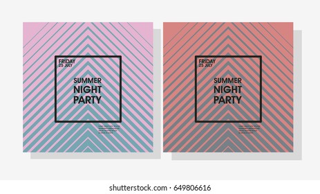 Set of Minimal poster design. Geometric gradient. Modern style abstraction Summer Night Party Vector poster Template.
Geometric  style web banner. Abstract flat design colorful illustration.